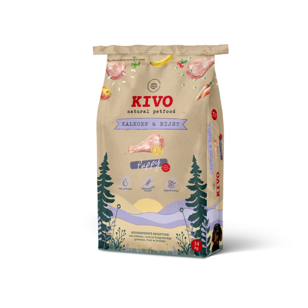 KIVO Kalkoen & Rijst Puppy - glutenvrij