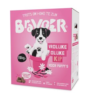 Vrolijke Olijke Kip voor Puppy's (Geperst)