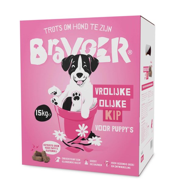 Vrolijke Olijke Kip voor Puppy's (Geperst)